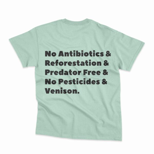 T-shirt design promoting their natural Venison treats